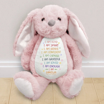 I Am Kind I Am Smart - Personalized Soft Toy Bunny