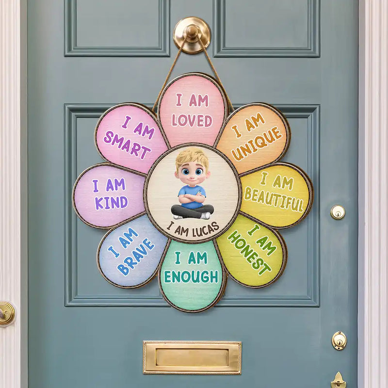 I Am Smart Kind Brave Butterfly - Personalized Custom Shaped Wood Sign