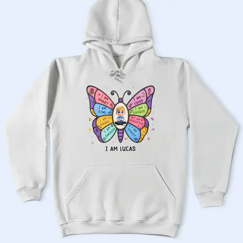 I Am Smart Kind Brave Butterfly - Personalized T Shirt