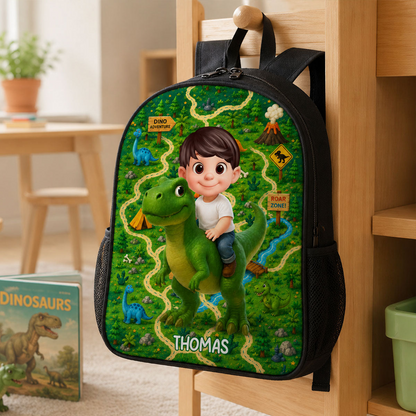 Dinosaur Adventure for Boys Girls - Personalized Backpack - Back to School Backpack for Kids