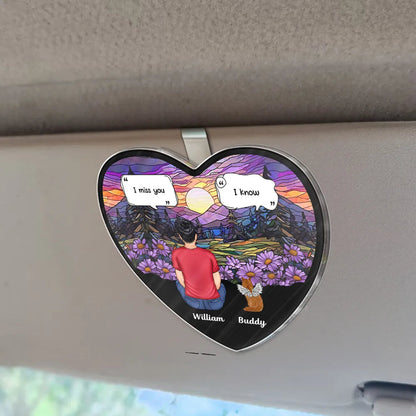 I Miss You Memorial Dog Cat - Personalized Custom Shaped Acrylic Car Visor Clip