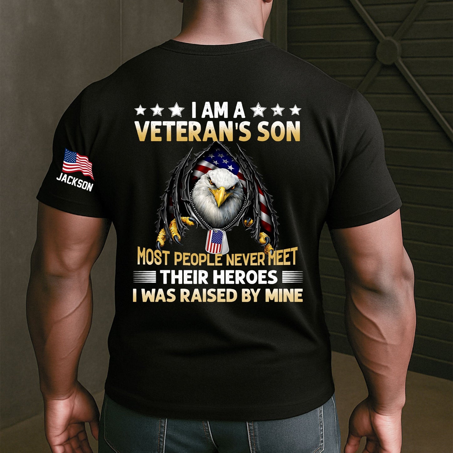 I Am A Veteran’s Son - Personalized Back Printed Shirt
