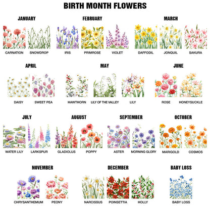 Birth Month Flower Watercolor Blooming In Love - Personalized Leather Journal