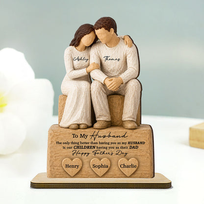 Sentimental Rustic To My Husband The Only Thing - Personalized Wooden Plaque - Heartfelt Father's Day Gift For Husband, Dad