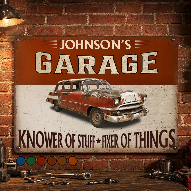 Knower Of Stuff Fixer Of Things - Personalized Classic Metal Sign