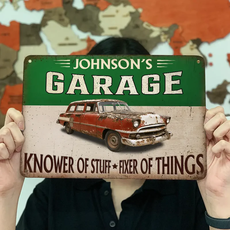 Knower Of Stuff Fixer Of Things - Personalized Classic Metal Sign