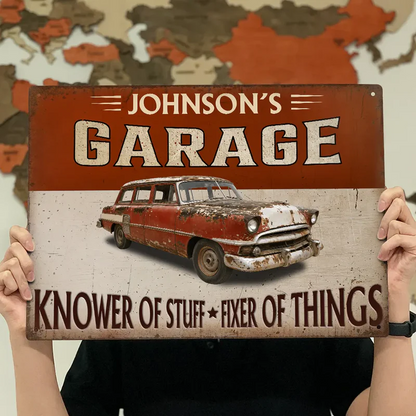 Knower Of Stuff Fixer Of Things - Personalized Classic Metal Sign
