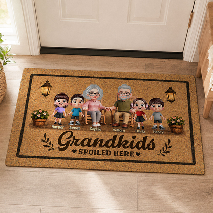 Grandkids Spoiled Here Grandparents & Grandkids - Personalized Doormat - Home Decor Gift For Grandparents