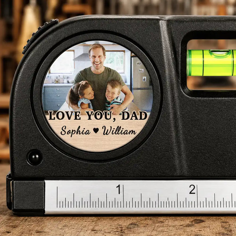 Custom Photo Best Daddy Grandpa Ever With Kids' Names - Personalized Laser Level Tool