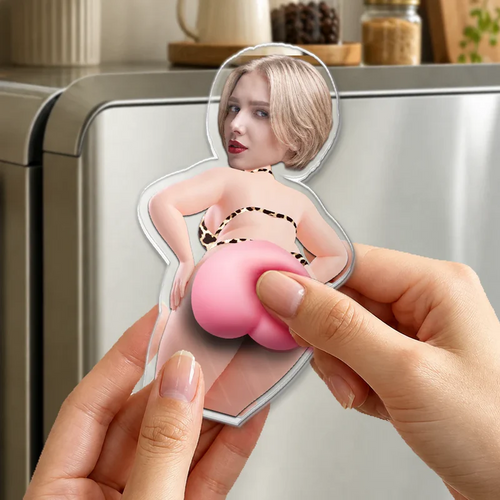 Custom Photo Hope Your Day Is Nice - Personalized Squishy Acrylic Fridge Magnet