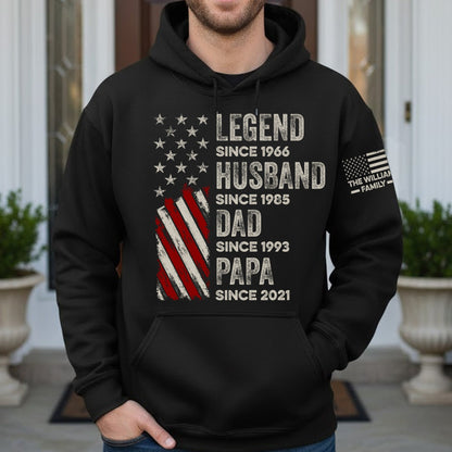 Father's Day Gifts, Legend, Husband, Dad And Grandpa Custom Family Name - Personalized Hoodie