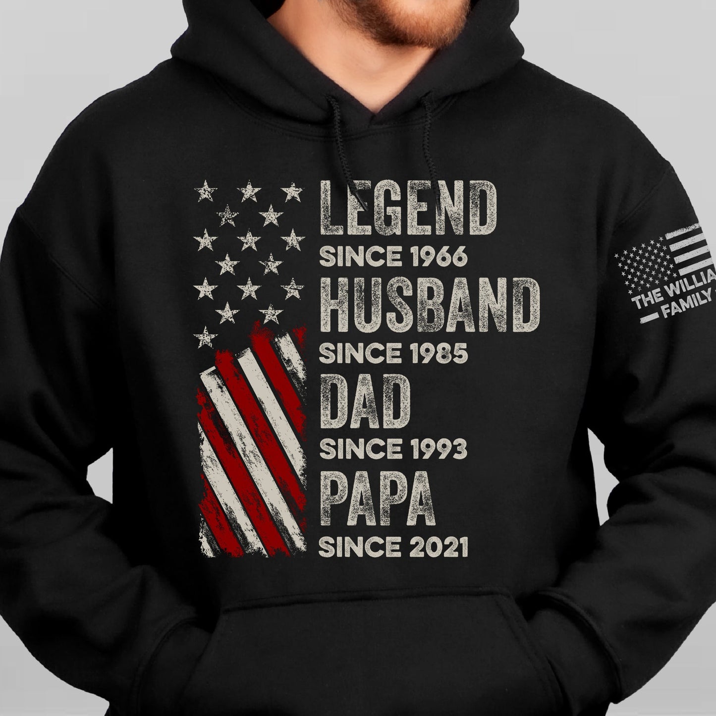 Father's Day Gifts, Legend, Husband, Dad And Grandpa Custom Family Name - Personalized Hoodie