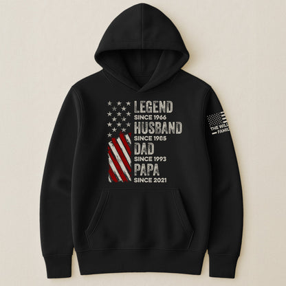 Father's Day Gifts, Legend, Husband, Dad And Grandpa Custom Family Name - Personalized Hoodie