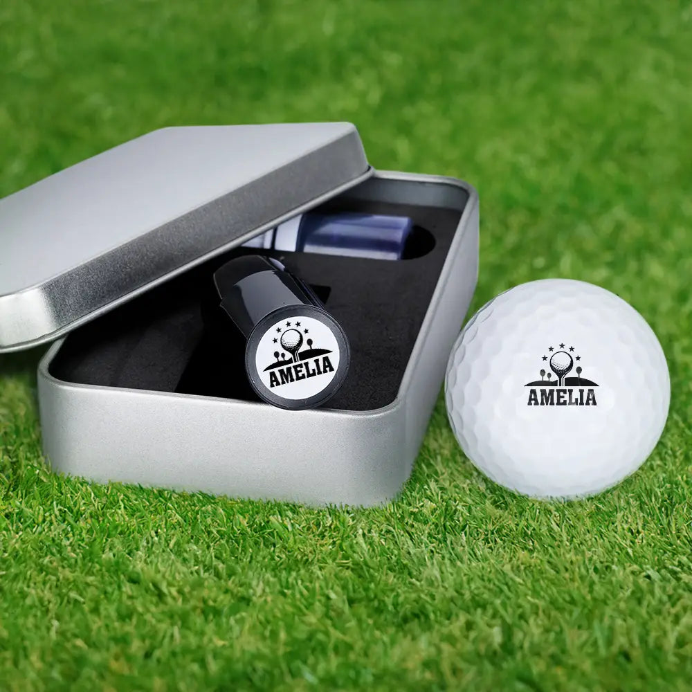 Life Is Full Of Choices - Personalized Golf Ball Stamp With Metal Storage Box