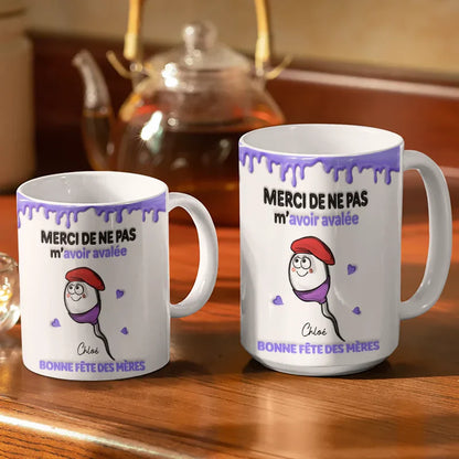 Merci De Ne Pas Avoir Avalé - Impression Effet 3D Gonflé - Tasse Personnalisée