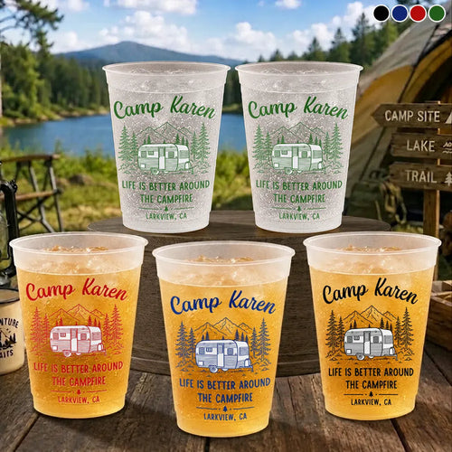 Making Memories One Campsite At A Time Party - Personalized Frosted Cups