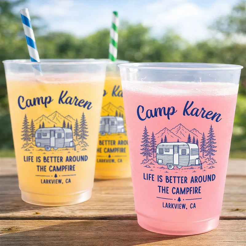Making Memories One Campsite At A Time Party - Personalized Frosted Cups
