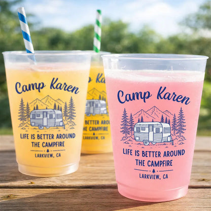 Making Memories One Campsite At A Time Party - Personalized Frosted Cups