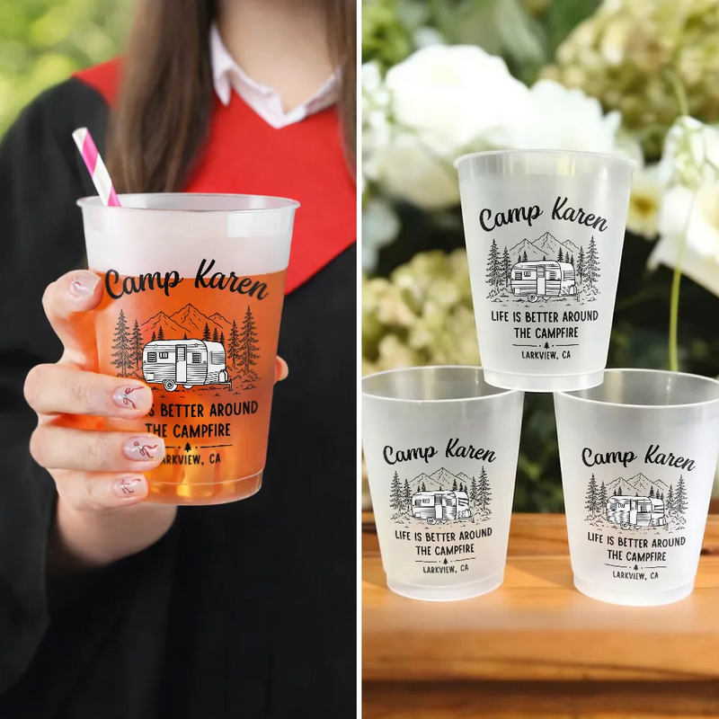 Making Memories One Campsite At A Time Party - Personalized Frosted Cups
