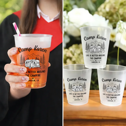 Making Memories One Campsite At A Time Party - Personalized Frosted Cups