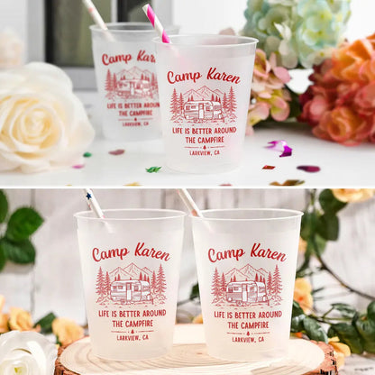 Making Memories One Campsite At A Time Party - Personalized Frosted Cups