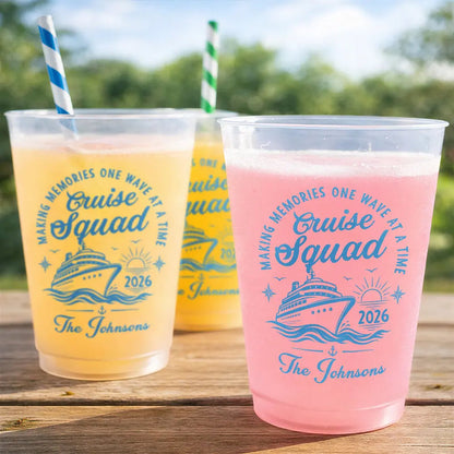 Making Memories One Wave At A Time - Personalized Frosted Cups