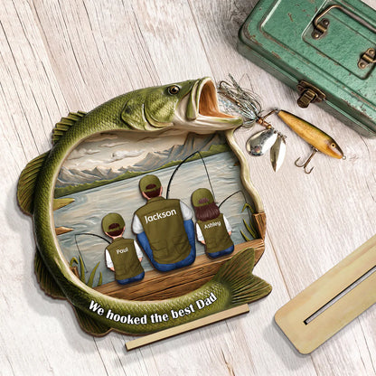 Best Catch Ever Dad Fishing - Personalized Wooden Plaque - Heartfelt Gift For Fishing Dad, Gift For Husband
