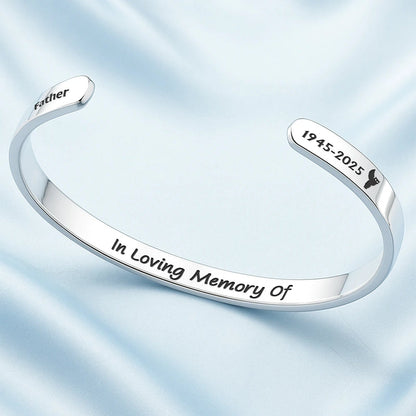 Memorial Your Wings Were Ready - Personalized Bangle Bracelet Cuff