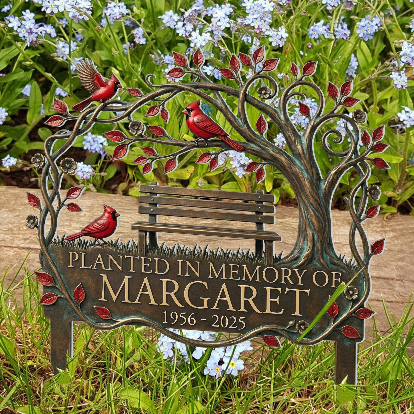 Memorial Stake Cardinal Remembrance Gift - Personalized Garden Stake