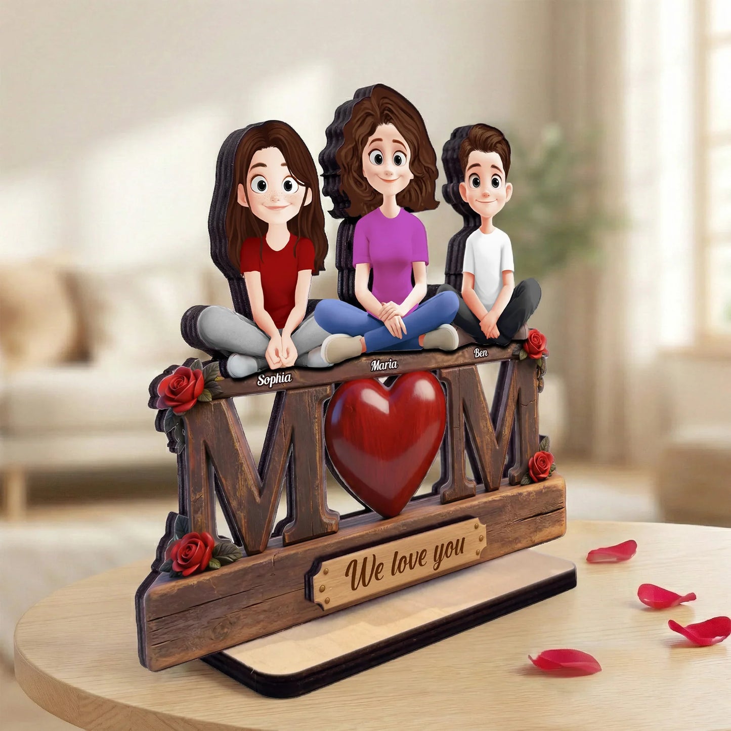 Mom We Love You Mother's Day Gift For Her, Wife, Mom - Personalized Wooden Plaque