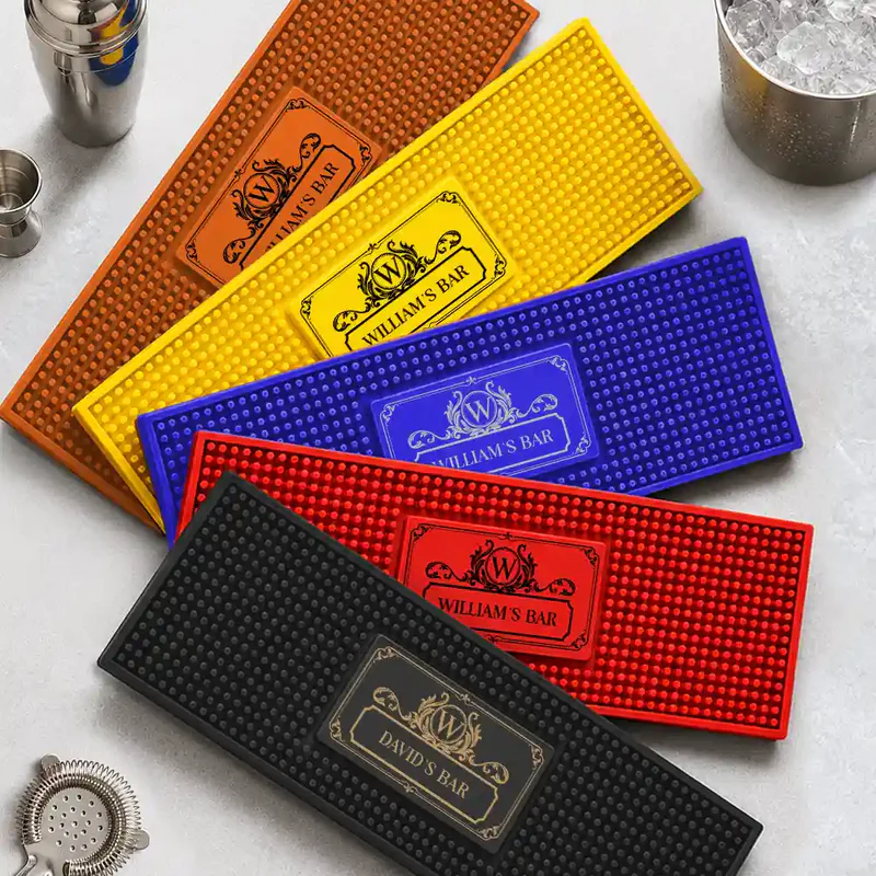 Monogram Vintage Monogram Initial Name - Personalized Bar Mat