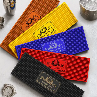 Monogram Vintage Monogram Initial Name - Personalized Bar Mat