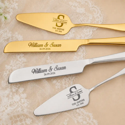 Monogram Wedding Couple Names - Personalized Cake Cutting Set