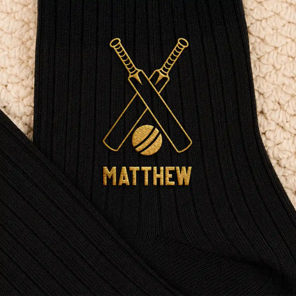 Multiple Sports Icon Choices - Personalized Embroidered Socks