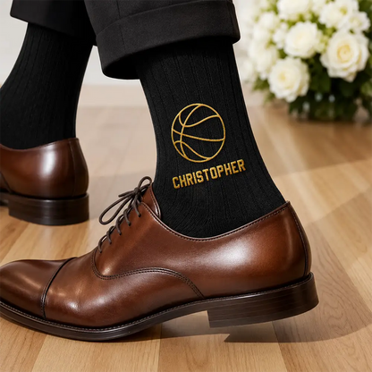 Multiple Sports Icon Choices - Personalized Embroidered Socks