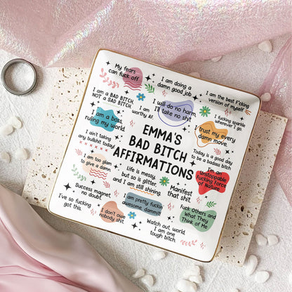My Swear Affirmations - Gifts For Daughter, Friend, For Me Gift - Personalized Jewelry Dish - Gift For Friend - Gift For Daughter