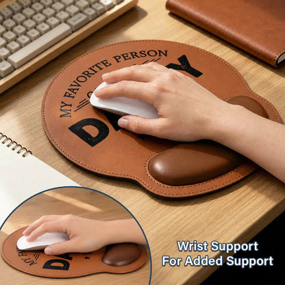 My Favorite People Call Me Daddy Grandpa - Personalized Leather Mouse Pad