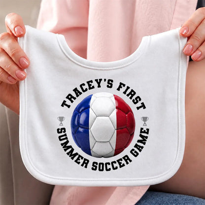 My First Summer Soccer Games - Personalized Baby Bib