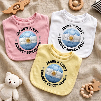 My First Summer Soccer Games - Personalized Baby Bib