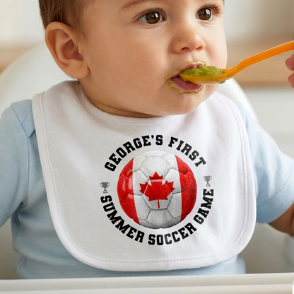My First Summer Soccer Games - Personalized Baby Bib
