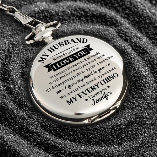 My Husband My Wife My Soulmate My Everything - Personalized Pocket Watch