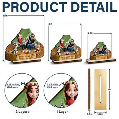 Husband And Wife Camping Partners For Life - Personalized Custom Shaped Wooden Plaque