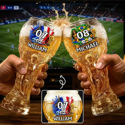 National Flag Soccer Lovers - Personalized Beer Glass