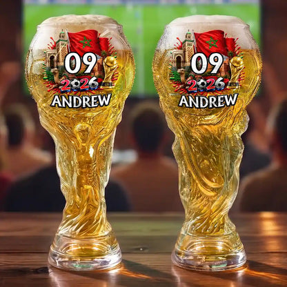 National Flag Soccer Lovers - Personalized Beer Glass