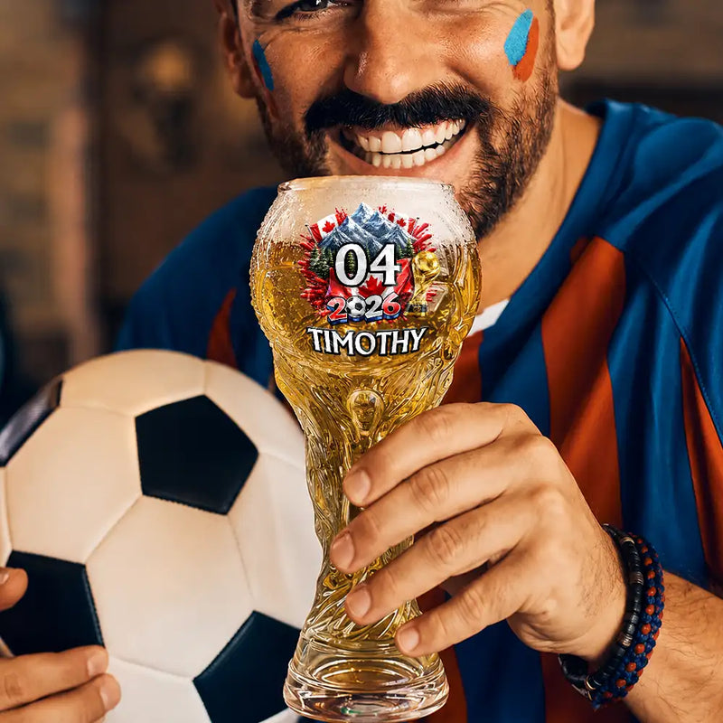 National Flag Soccer Lovers - Personalized Beer Glass