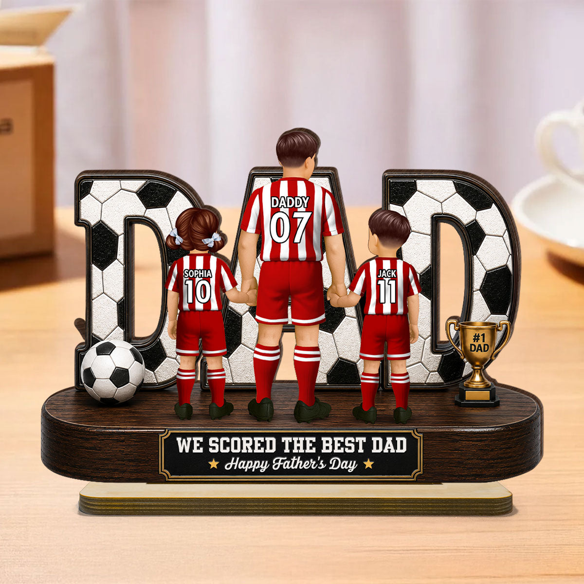 Soccer Dad Legend We Scored The Best Dad Back View - Personalized Wooden Plaque - Father's Day Gift For Dad, Husband, Soccer Lovers