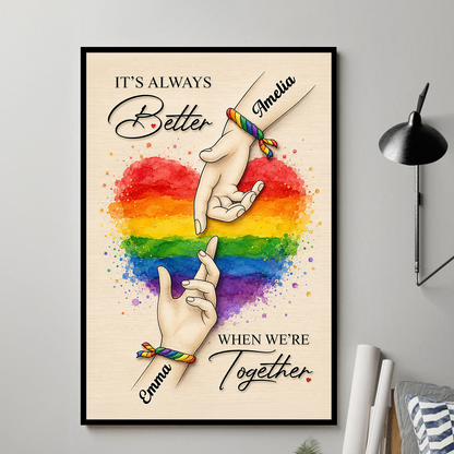 It's Always Better When We're Together - Personalized Poster - Gift For Couple, Happy Pride Month