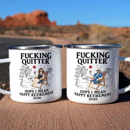 Oops I Mean Happy Retirement - Personalized Enamel Mug