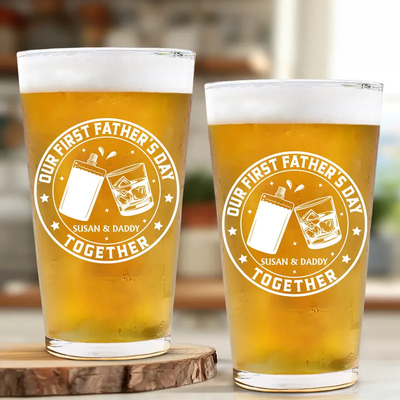 Our First Father's Day Together - Personalized Beer Glass