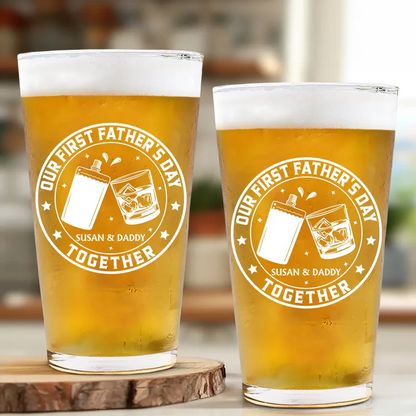 Our First Father's Day Together - Personalized Beer Glass